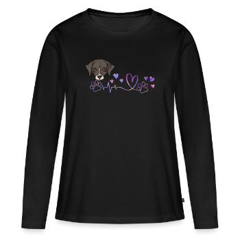 Whippet - Women's Premium Organic Long Sleeve Shirt - black - Front - Julia (174cm)