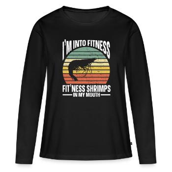 Cadeau amateur de fruits de mer fruits de mer - T-shirt manches longues Premium bio Femme - noir - Devant - Julia (174cm)