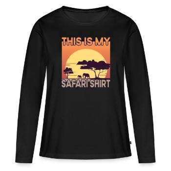 Safari - T-shirt manches longues Premium bio Femme - noir - Devant - Julia (174cm)