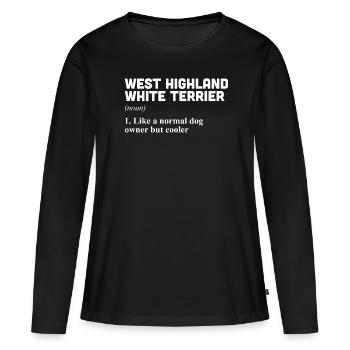 Terrier des Highlands de l’Ouest - T-shirt manches longues Premium bio Femme - noir - Devant - Julia (174cm)