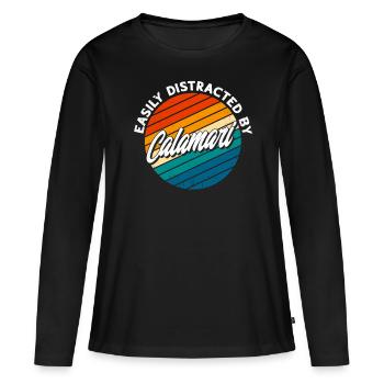 Amateurs de fruits de mer Cadeau Fruits de mer - T-shirt manches longues Premium bio Femme - noir - Devant - Julia (174cm)