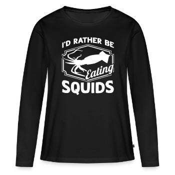 Amateurs de fruits de mer Cadeau Fruits de mer - T-shirt manches longues Premium bio Femme - noir - Devant - Julia (174cm)