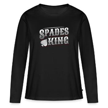 Roi de pique, cartes de pique - T-shirt manches longues Premium bio Femme - noir - Devant - Julia (174cm)