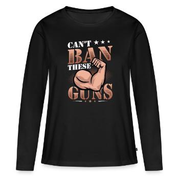 Impossible d’interdire ces armes, biceps, muscle, musculation - T-shirt manches longues Premium bio Femme - noir - Devant - Julia (174cm)