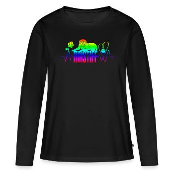 Mâtin - T-shirt manches longues Premium bio Femme - noir - Devant - Julia (174cm)