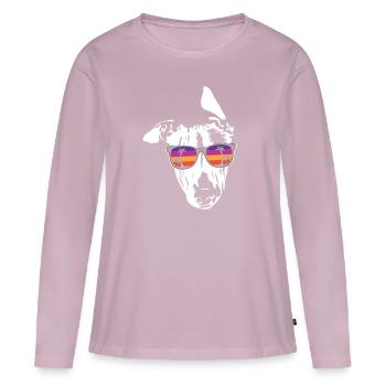 Whippet - Women's Premium Organic Long Sleeve Shirt - dusky pink - Front - Julia (174cm)