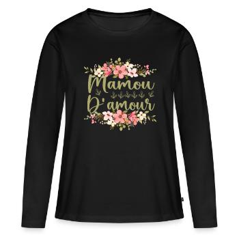 Mamou D'amour - T-shirt manches longues Premium bio Femme - noir - Devant - Julia (174cm)