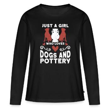 Four en céramique Cermaicist Pot de four en argile céramique - T-shirt manches longues Premium bio Femme - noir - Devant - Julia (174cm)