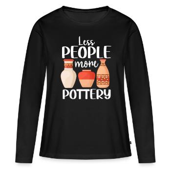 Four en céramique Cermaicist Pot de four en argile céramique - T-shirt manches longues Premium bio Femme - noir - Devant - Julia (174cm)