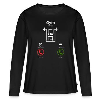 Le gymnase m’appelle - T-shirt manches longues Premium bio Femme - noir - Devant - Julia (174cm)