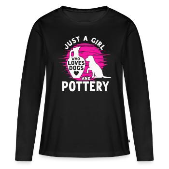 Four en céramique Cermaicist Pot de four en argile céramique - T-shirt manches longues Premium bio Femme - noir - Devant - Julia (174cm)