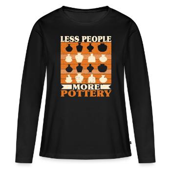 Four en céramique Cermaicist Pot de four en argile céramique - T-shirt manches longues Premium bio Femme - noir - Devant - Julia (174cm)