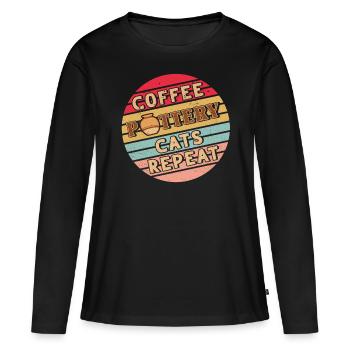 Four en céramique Cermaicist Pot de four en argile céramique - T-shirt manches longues Premium bio Femme - noir - Devant - Julia (174cm)
