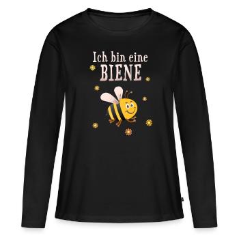 Ich bin eine Biene - Frauen Premium Bio Langarmshirt - Schwarz - Vorne - Julia (174cm)