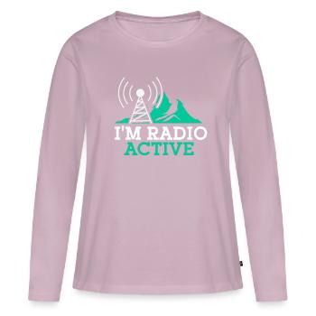 Amateur Radio Radio Funker Cadeau - T-shirt manches longues Premium bio Femme - rose poudré - Devant - Julia (174cm)