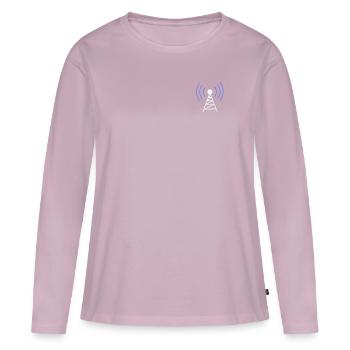 Amateur Radio Radio Funker Cadeau - T-shirt manches longues Premium bio Femme - rose poudré - Devant - Julia (174cm)
