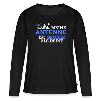 Meine Antenne Ist Größer Als Deine - Frauen Premium Bio Langarmshirt - Schwarz - Vorne - Julia (174cm)