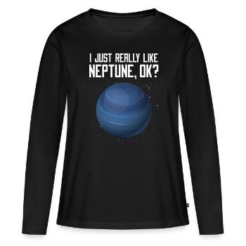 Neptune - T-shirt manches longues Premium bio Femme - noir - Devant - Julia (174cm)