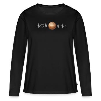 Jupiter - T-shirt manches longues Premium bio Femme - noir - Devant - Julia (174cm)