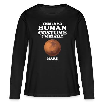 Mars - Women's Premium Organic Long Sleeve Shirt - black - Front - Julia (174cm)