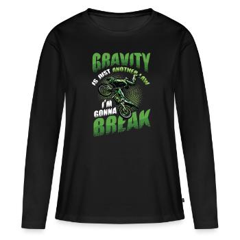 La gravité, une autre loi - T-shirt manches longues Premium bio Femme - noir - Devant - Julia (174cm)