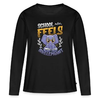 L’école se sent Irrelephant, anti-école - T-shirt manches longues Premium bio Femme - noir - Devant - Julia (174cm)