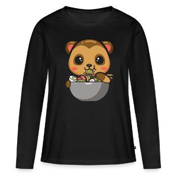 Mangoustes Mangoustes Suricates - T-shirt manches longues Premium bio Femme - noir - Devant - Julia (174cm)