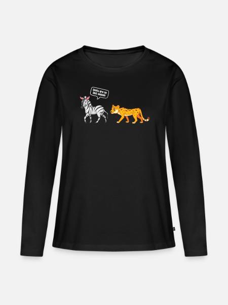 Zebra - Frauen Premium Bio Langarmshirt - Schwarz