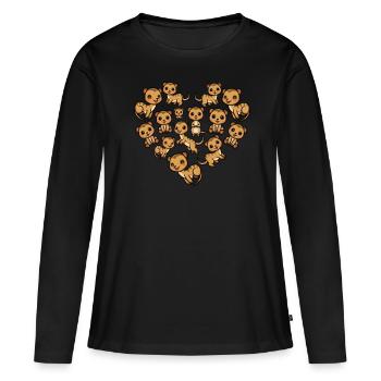 Mangoustes Mangoustes Suricates - T-shirt manches longues Premium bio Femme - noir - Devant - Julia (174cm)