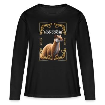 Mangoustes Mangoustes Suricates - T-shirt manches longues Premium bio Femme - noir - Devant - Julia (174cm)