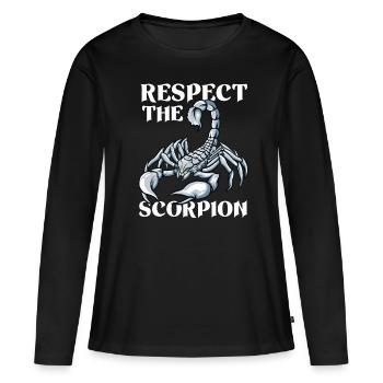 Scorpion - T-shirt manches longues Premium bio Femme - noir - Devant - Julia (174cm)