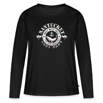 Nantucket whale watch cruise - T-shirt manches longues Premium bio Femme - noir - Devant - Julia (174cm)