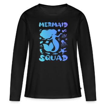 Mermaid squad - T-shirt manches longues Premium bio Femme - noir - Devant - Julia (174cm)