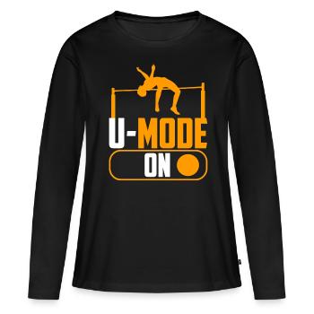 Saut à la perche Saut à la perche - T-shirt manches longues Premium bio Femme - noir - Devant - Julia (174cm)