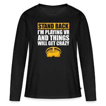 Virtual Reality VR Geschenk - Frauen Premium Bio Langarmshirt - Schwarz - Vorne - Julia (174cm)