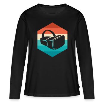 Virtual Reality VR Geschenk - Frauen Premium Bio Langarmshirt - Schwarz - Vorne - Julia (174cm)