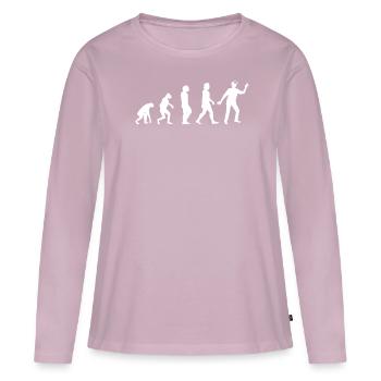 Cadeau VR de réalité virtuelle - T-shirt manches longues Premium bio Femme - rose poudré - Devant - Julia (174cm)