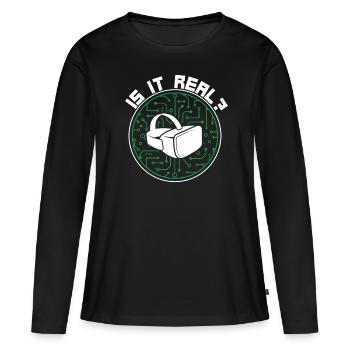 Virtual Reality VR Geschenk - Frauen Premium Bio Langarmshirt - Schwarz - Vorne - Julia (174cm)