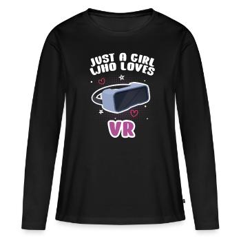 Virtual Reality VR Geschenk - Frauen Premium Bio Langarmshirt - Schwarz - Vorne - Julia (174cm)