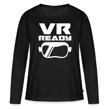 Virtual Reality VR Geschenk - Frauen Premium Bio Langarmshirt - Schwarz - Vorne - Julia (174cm)