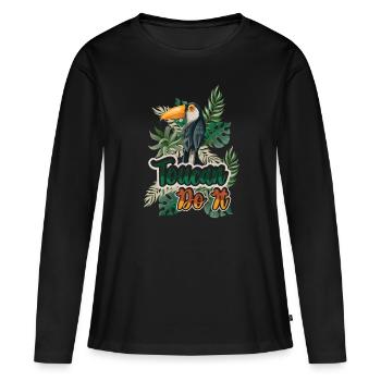 Toucan Do It - Frauen Premium Bio Langarmshirt - Schwarz - Vorne - Julia (174cm)