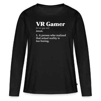 Virtual Reality VR Geschenk - Frauen Premium Bio Langarmshirt - Schwarz - Vorne - Julia (174cm)