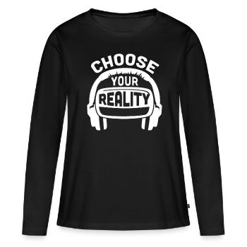 Virtual Reality VR Geschenk - Frauen Premium Bio Langarmshirt - Schwarz - Vorne - Julia (174cm)