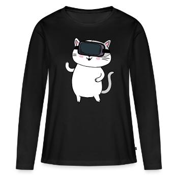 Virtual Reality VR Geschenk - Frauen Premium Bio Langarmshirt - Schwarz - Vorne - Julia (174cm)