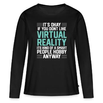 Virtual Reality VR Geschenk - Frauen Premium Bio Langarmshirt - Schwarz - Vorne - Julia (174cm)