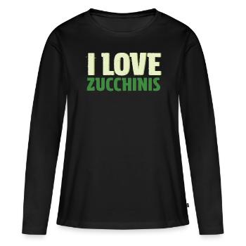 Courgette - T-shirt manches longues Premium bio Femme - noir - Devant - Julia (174cm)