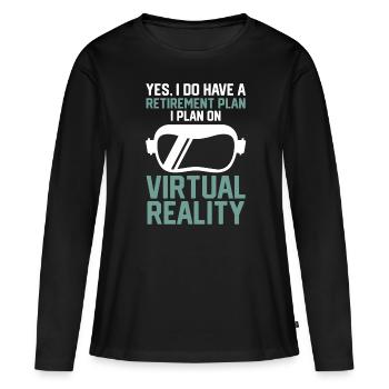 Virtual Reality VR Geschenk - Frauen Premium Bio Langarmshirt - Schwarz - Vorne - Julia (174cm)
