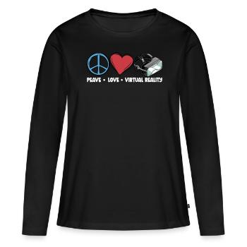 Cadeau VR de réalité virtuelle - T-shirt manches longues Premium bio Femme - noir - Devant - Julia (174cm)