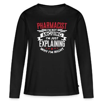 Apotheker - Frauen Premium Bio Langarmshirt - Schwarz - Vorne - Julia (174cm)