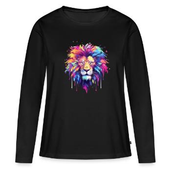 King Leon - Frauen Premium Bio Langarmshirt - Schwarz - Vorne - Julia (174cm)